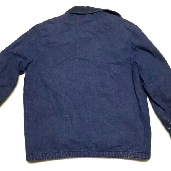 70s Vintage Wrangler Distressed Denim Corduroy Big Ben Bluebell Chore Jacket - Picture 9 of 13